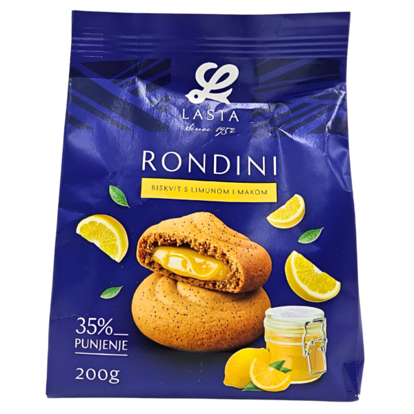 Lasta biskvit s limunom i makom Rondini 200g